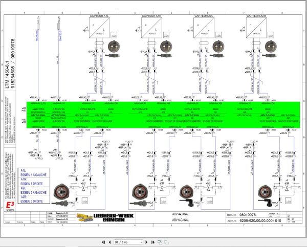 Liebherr Crane LTM 1450 8.1 Z72539 Electric and Hydraulic Diagrams FR 2
