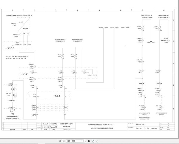 Liebherr Crane LTM 1500 8.1 Z73185 Electric and Hydraulic Diagrams DE 2