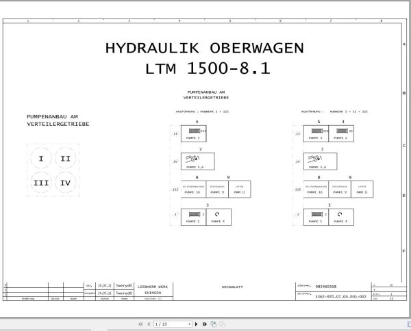 Liebherr Crane LTM 1500 8.1 Z73185 Electric and Hydraulic Diagrams DE 3