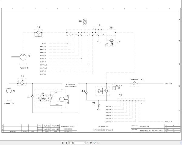 Liebherr Crane LTM 1500 8.1 Z73185 Electric and Hydraulic Diagrams DE 4