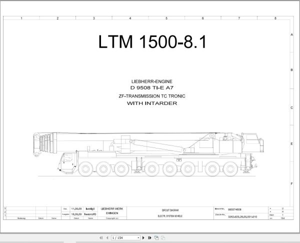 Liebherr Crane LTM 1500 8.1 Z73185 Electric and Hydraulic Diagrams EN 1