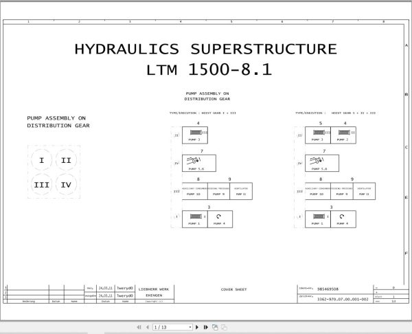 Liebherr Crane LTM 1500 8.1 Z73185 Electric and Hydraulic Diagrams EN 3