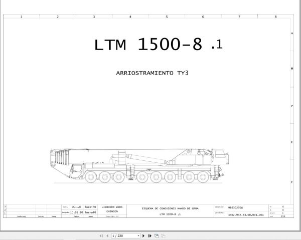 Liebherr Crane LTM 1500 8.1 Z73185 Electric and Hydraulic Diagrams ES 1