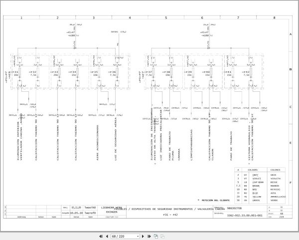 Liebherr Crane LTM 1500 8.1 Z73185 Electric and Hydraulic Diagrams ES 2