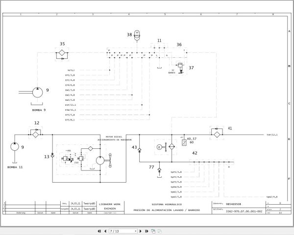 Liebherr Crane LTM 1500 8.1 Z73185 Electric and Hydraulic Diagrams ES 4