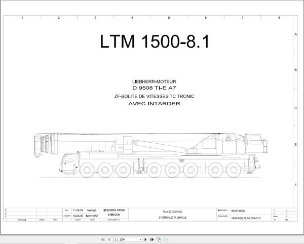 Liebherr Crane LTM 1500 8.1 Z73185 Electric and Hydraulic Diagrams FR 1