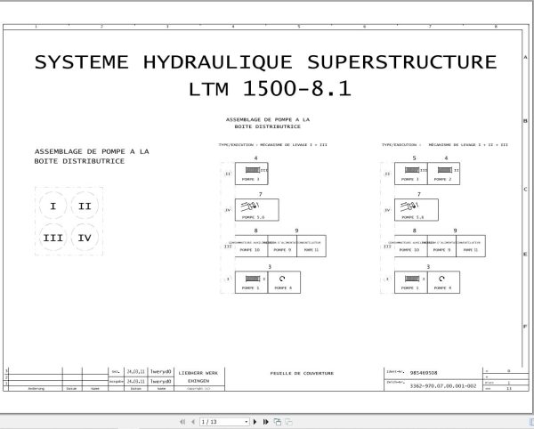 Liebherr Crane LTM 1500 8.1 Z73185 Electric and Hydraulic Diagrams FR 3