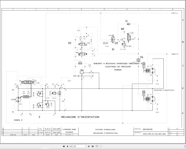 Liebherr Crane LTM 1500 8.1 Z73185 Electric and Hydraulic Diagrams FR 4