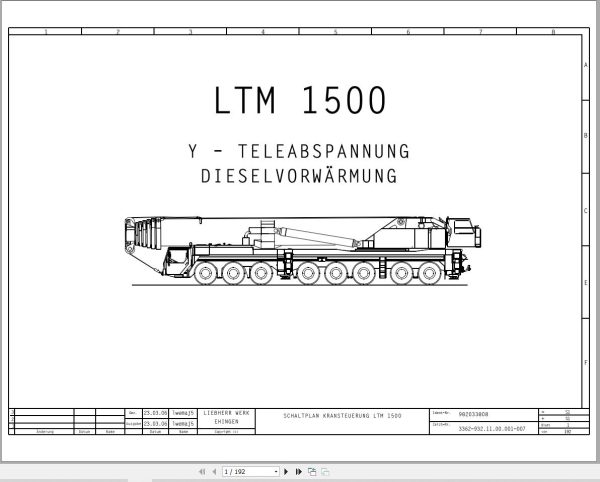 Liebherr Crane LTM 1500 Z73058 Electric and Hydraulic Diagrams DE 1