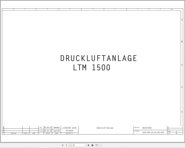 Liebherr Crane LTM 1500 Z73058 Electric and Hydraulic Diagrams DE 3
