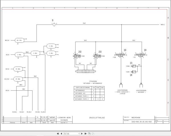 Liebherr Crane LTM 1500 Z73058 Electric and Hydraulic Diagrams DE 4