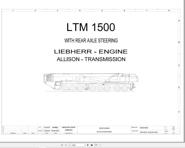 Liebherr Crane LTM 1500 Z73058 Electric and Hydraulic Diagrams EN 1