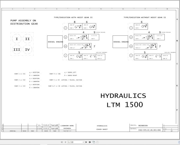 Liebherr Crane LTM 1500 Z73058 Electric and Hydraulic Diagrams EN 3