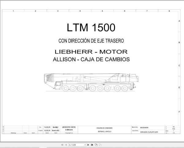 Liebherr Crane LTM 1500 Z73058 Electric and Hydraulic Diagrams ES 1