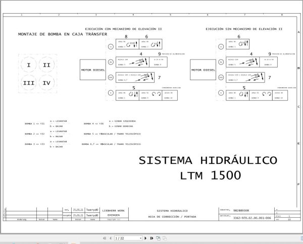 Liebherr Crane LTM 1500 Z73058 Electric and Hydraulic Diagrams ES 3