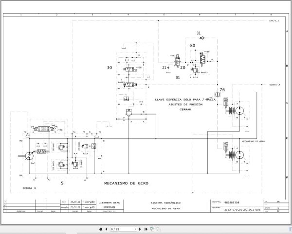 Liebherr Crane LTM 1500 Z73058 Electric and Hydraulic Diagrams ES 4