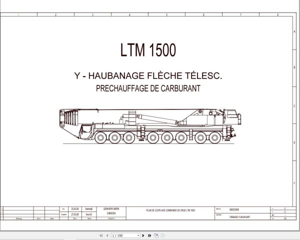 Liebherr Crane LTM 1500 Z73058 Electric and Hydraulic Diagrams FR 1