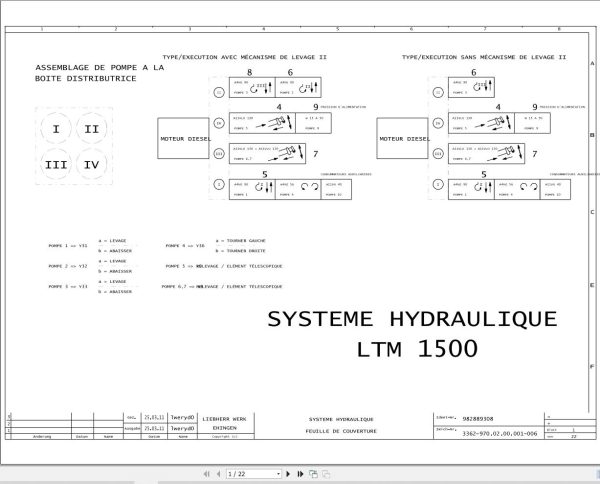 Liebherr Crane LTM 1500 Z73058 Electric and Hydraulic Diagrams FR 3
