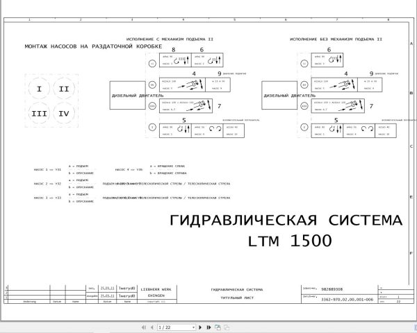 Liebherr Crane LTM 1500 Z73058 Electric and Hydraulic Diagrams RU 3