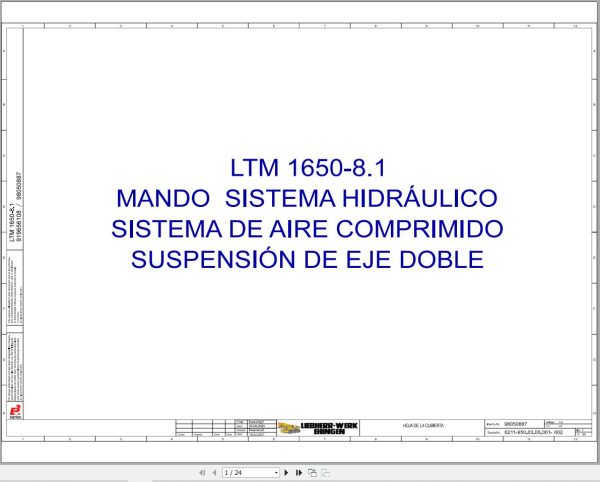 Liebherr Crane LTM 1650 8.1 Z46836 Electric and Hydraulic Diagrams ES 4