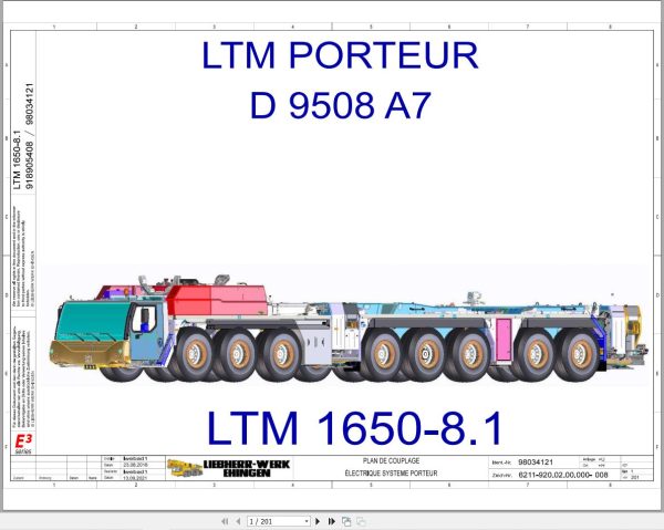 Liebherr Crane LTM 1650 8.1 Z46836 Electric and Hydraulic Diagrams FR 2