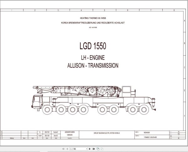 Liebherr Crane LTMG 1800 Z73702 Electric and Hydraulic Diagrams EN 1