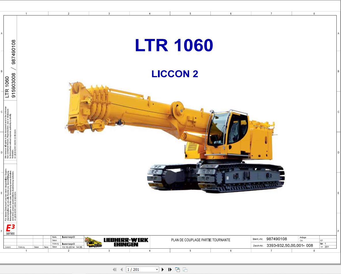 Liebherr Crane LTR 1060 Z96801 Electric and Hydraulic Diagrams FR 1