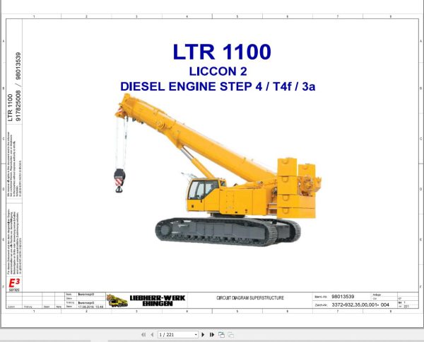 Liebherr Crane LTR 1100 Z97515 Electric and Hydraulic Diagrams EN 1