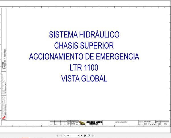 Liebherr Crane LTR 1100 Z97515 Electric and Hydraulic Diagrams ES 3