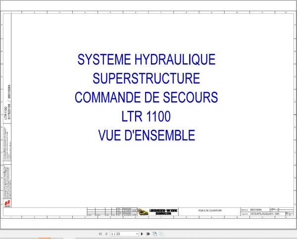 Liebherr Crane LTR 1100 Z97515 Electric and Hydraulic Diagrams FR 3
