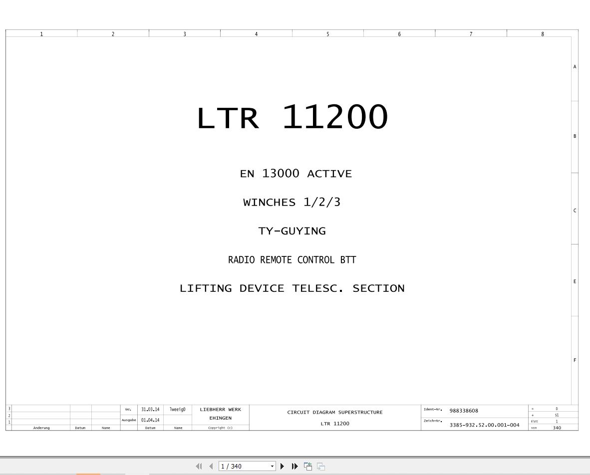 Liebherr Crane LTR 11200 Z97562 Electric and Hydraulic Diagrams EN 1