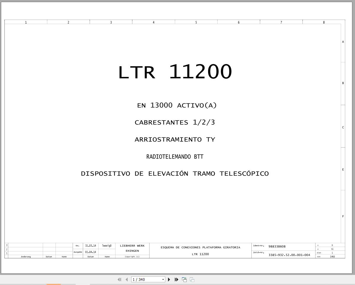 Liebherr Crane LTR 11200 Z97562 Electric and Hydraulic Diagrams ES 1