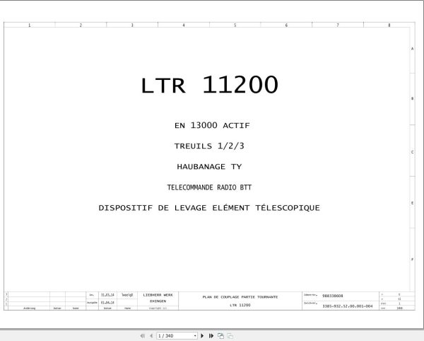 Liebherr Crane LTR 11200 Z97562 Electric and Hydraulic Diagrams FR 1