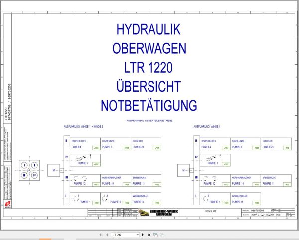 Liebherr Crane LTR 1220 Z96503 Electric and Hydraulic Diagrams DE 3