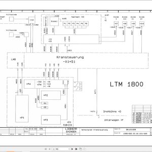 Liebherr Crane LTR 1800 Z14291 Electric and Hydraulic Diagrams DE 1