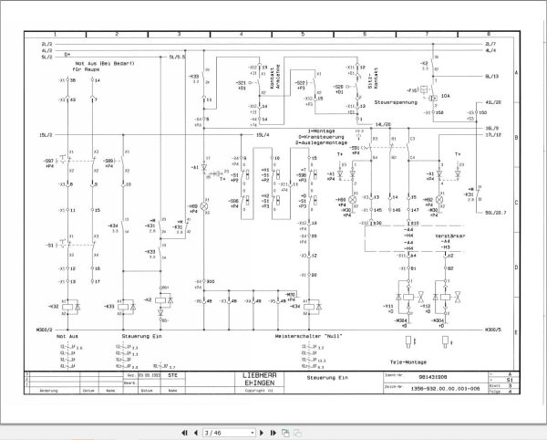 Liebherr Crane LTR 1800 Z14291 Electric and Hydraulic Diagrams DE 2