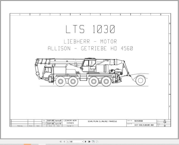 Liebherr Crane LTS 1030 Z77051 Electric and Hydraulic Diagrams DE 1