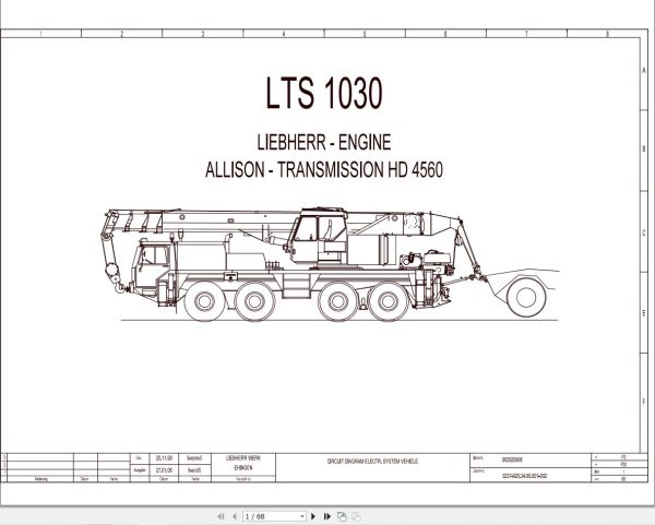 Liebherr Crane LTS 1030 Z77051 Electric and Hydraulic Diagrams EN 1