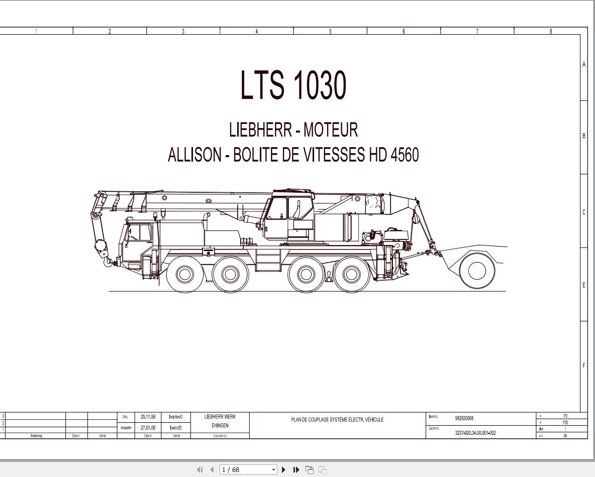 Liebherr Crane LTS 1030 Z77051 Electric and Hydraulic Diagrams FR 1