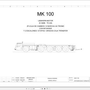Liebherr Crane MK 100 Z77250 Electric and Hydraulic Diagrams ES 1