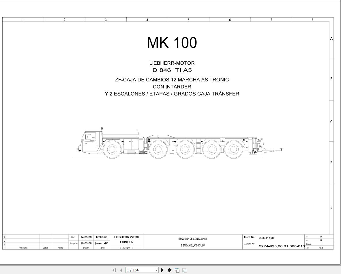 Liebherr Crane MK 100 Z77250 Electric and Hydraulic Diagrams ES 1