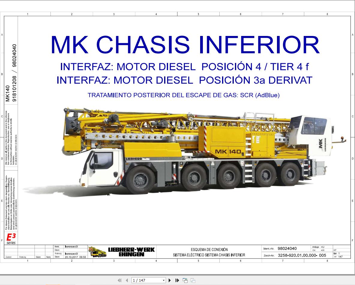 Liebherr Crane MK 140 Z77473 Electric and Hydraulic Diagrams ES 1