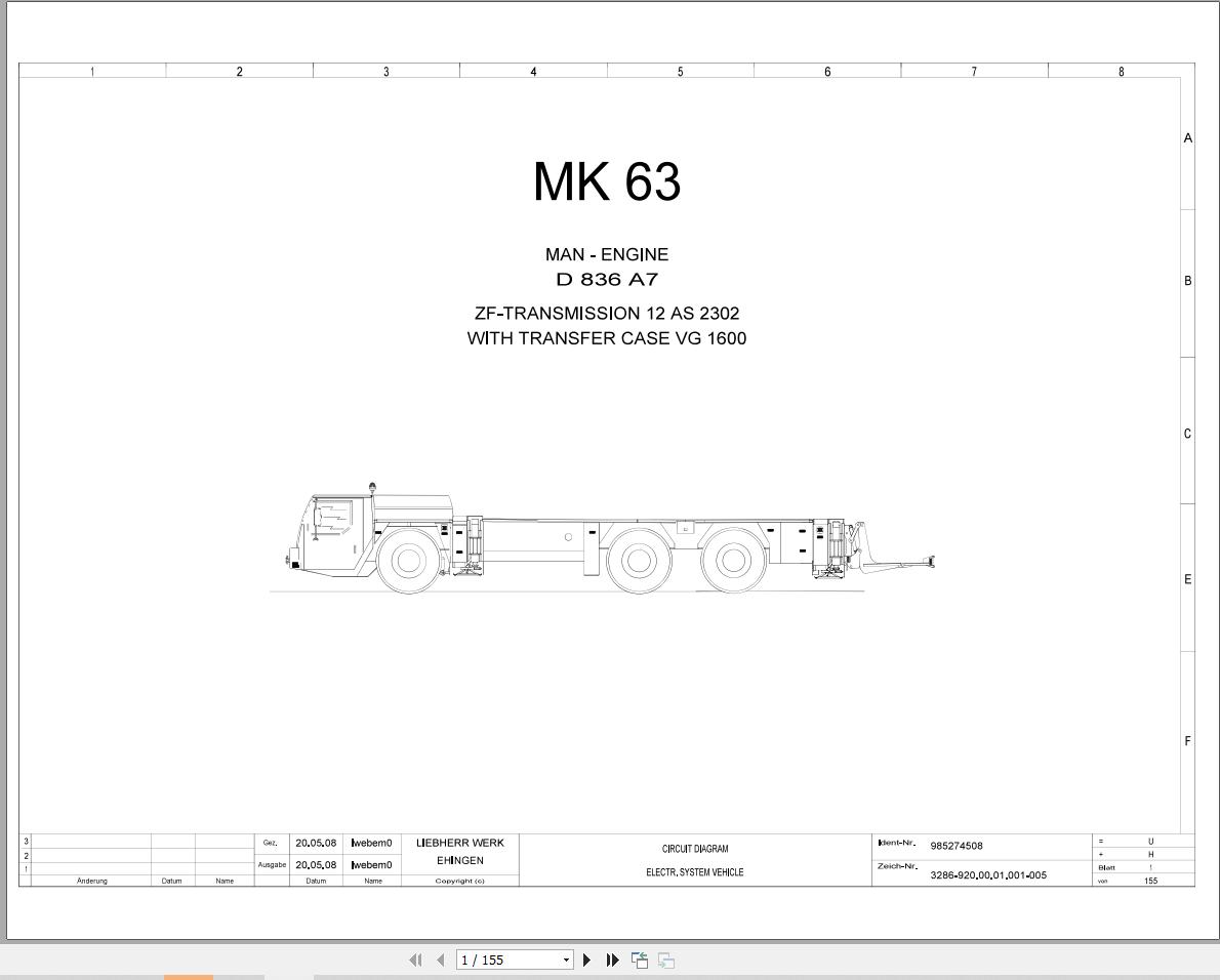 Liebherr Crane MK 63 Z76505 Electric and Hydraulic Diagrams EN 1