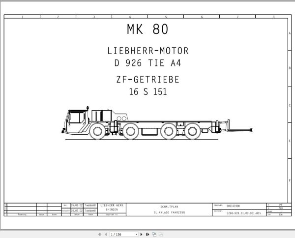 Liebherr Crane MK 80 Z77064 Electric and Hydraulic Diagrams DE 1
