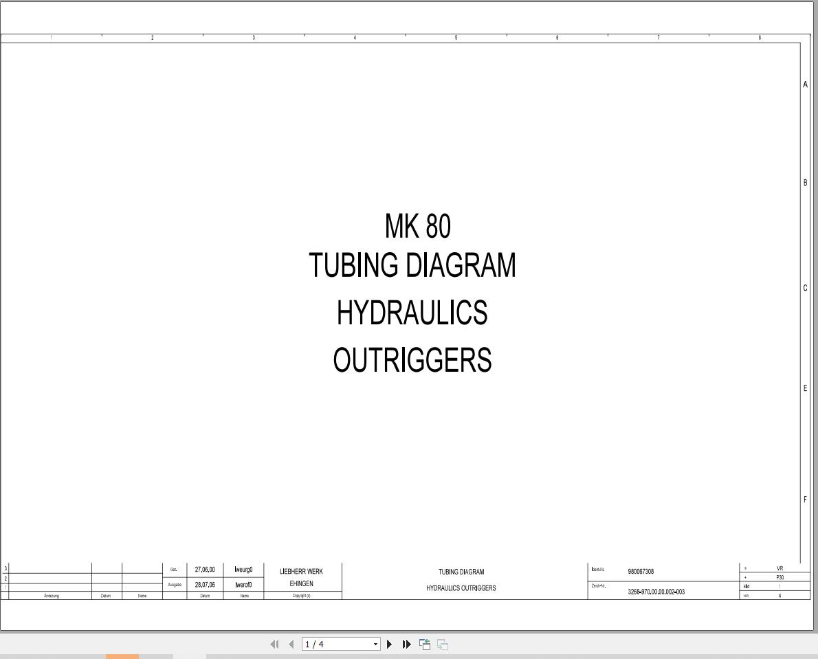Liebherr Crane MK 80 Z77064 Electric and Hydraulic Diagrams EN 1