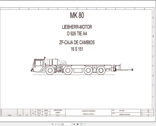 Liebherr Crane MK 80 Z77064 Electric and Hydraulic Diagrams ES 1
