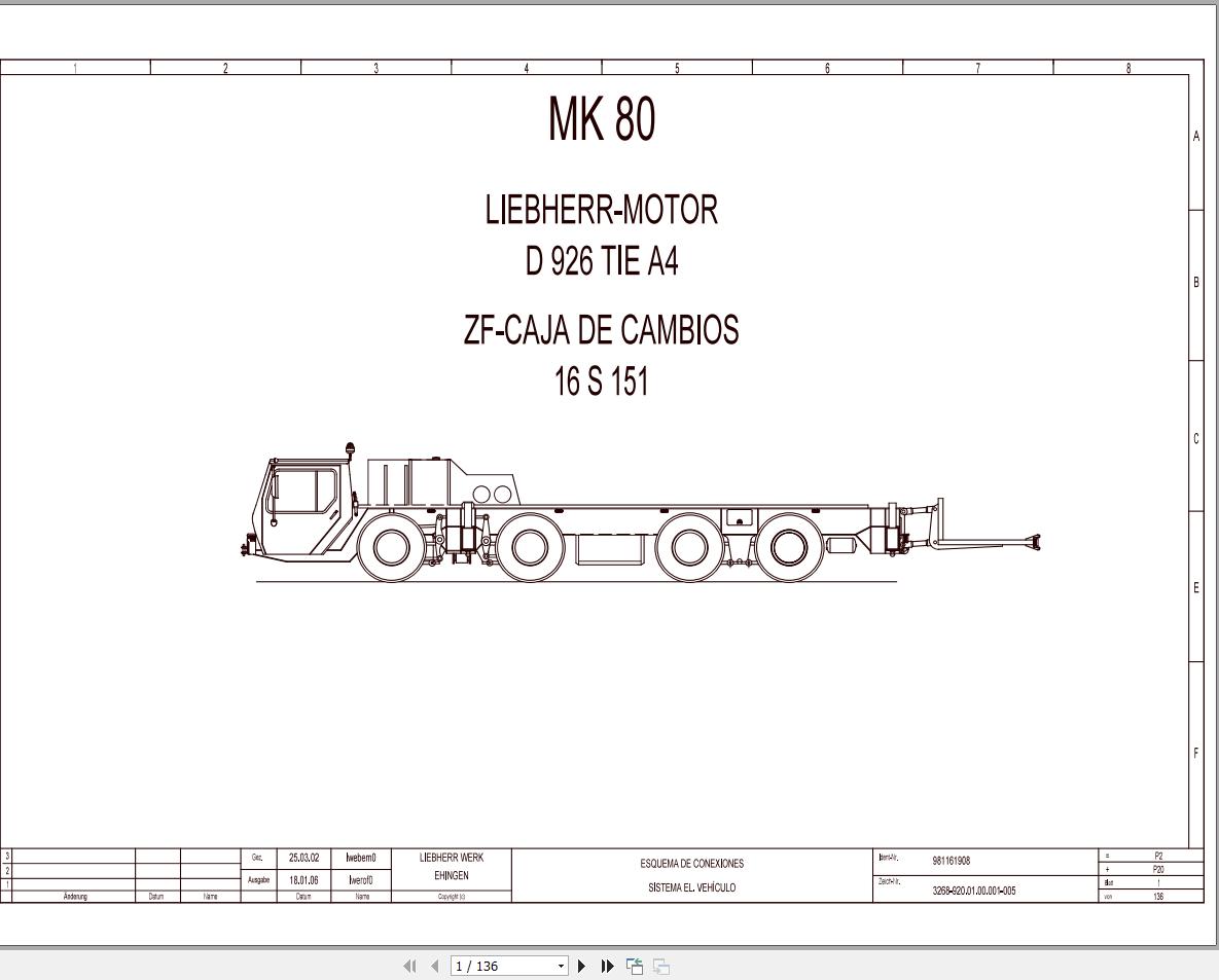 Liebherr Crane MK 80 Z77064 Electric and Hydraulic Diagrams ES 1