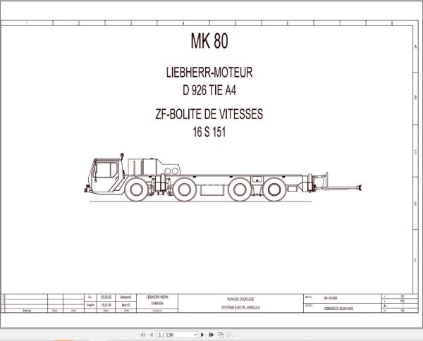Liebherr Crane MK 80 Z77064 Electric and Hydraulic Diagrams FR 1