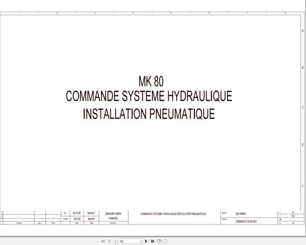 Liebherr Crane MK 80 Z77064 Electric and Hydraulic Diagrams FR 3