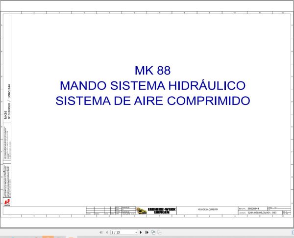 Liebherr Crane MK 88 Z76588 Electric and Hydraulic Diagrams ES 3